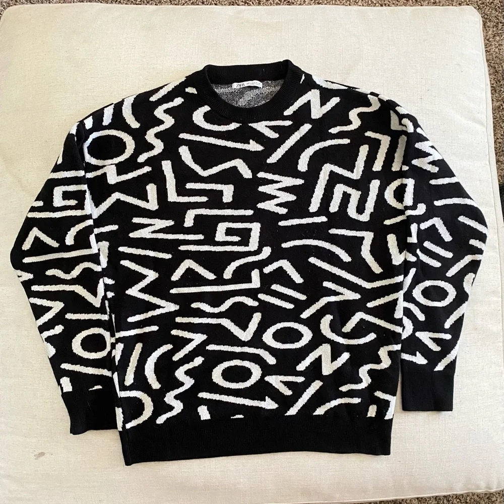 ZARA Geometric Jacquard Sweater Size S - Picture 3 of 6